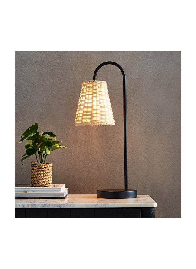 مصباح طاولة روطان معدن من قزوين - 24x15x51 سم