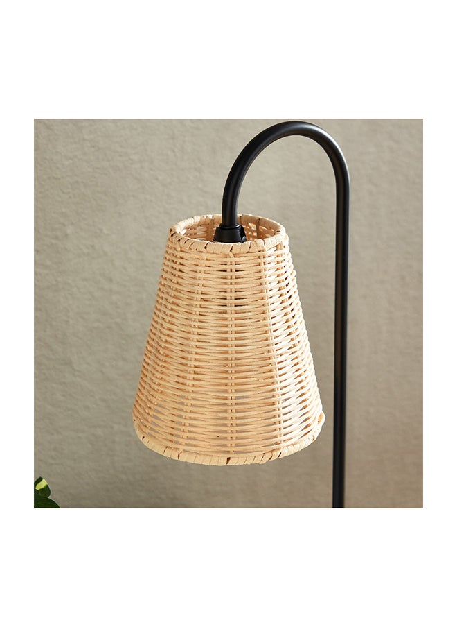 مصباح طاولة روطان معدن من قزوين - 24x15x51 سم