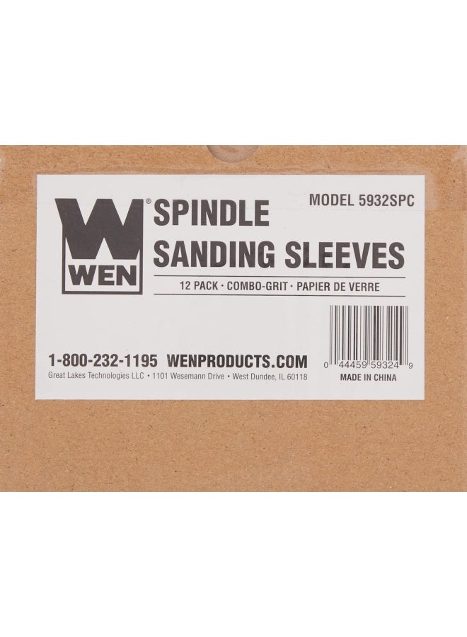 Wen 5932SPC Replacement Spindle Sanding Sleeves Assorted Sandpaper Grits 12 Pack - Image 5