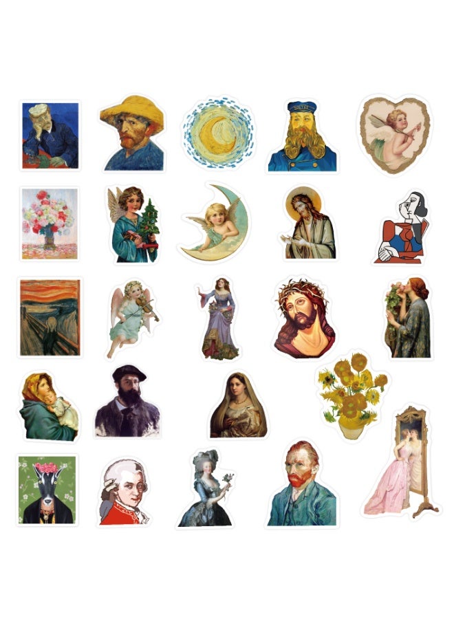 NIBEMINENT 50 Pcs Art Of Van Gogh Monasha Deco Kit Waterproof Stickers, High Definition Printing Bright Colors, Suitable for Laptop Skateboard Luggage Water Bottle Guitar DIY - Image 2