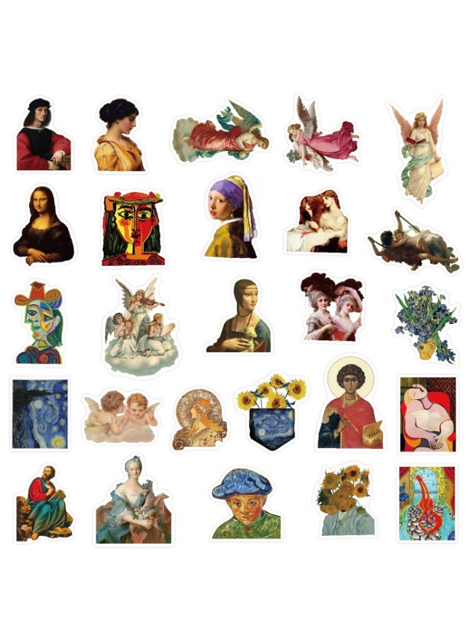 NIBEMINENT 50 Pcs Art Of Van Gogh Monasha Deco Kit Waterproof Stickers, High Definition Printing Bright Colors, Suitable for Laptop Skateboard Luggage Water Bottle Guitar DIY - Image 3