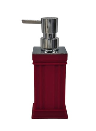 AKDC Plastic Liquid  Soap Dispenser for Bathroom & Kitchen Sink, Dish Soap Dispenser With Easy-to-Press Pump -400ML-Red&Silver