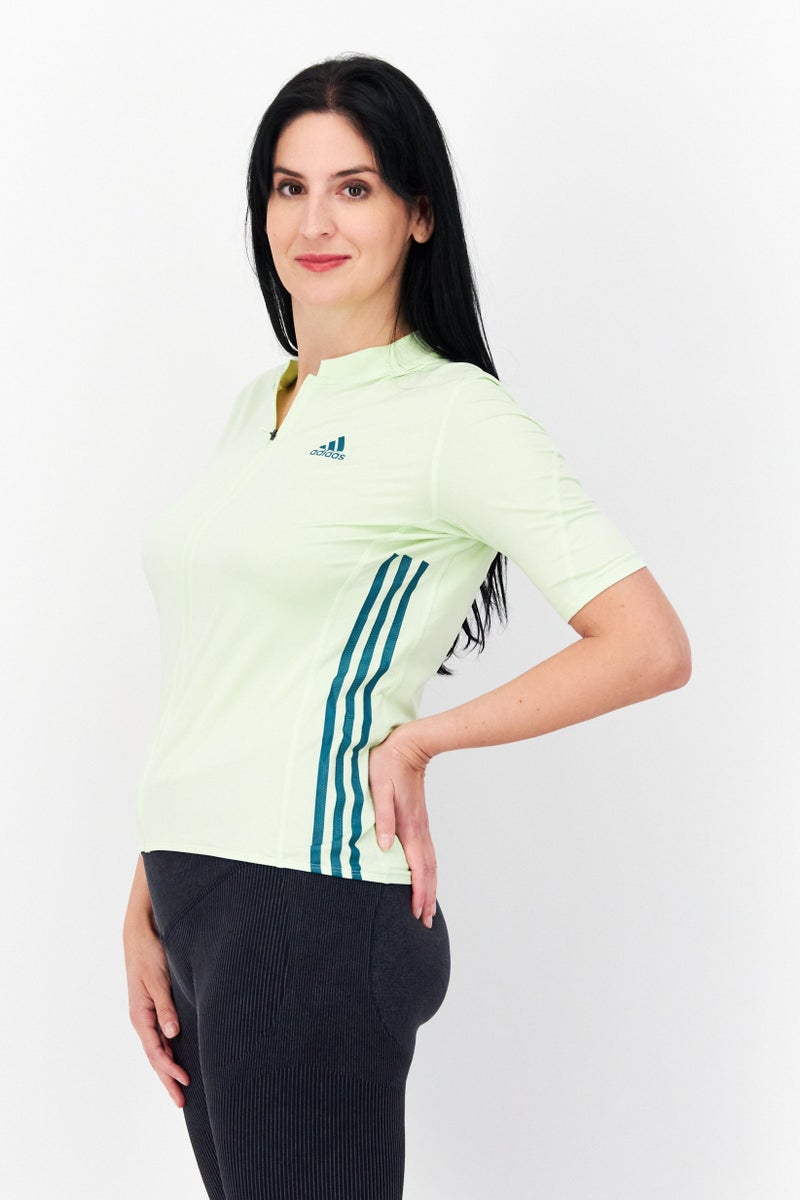 Adidas Women Sportswear Fit Brand Logo Training Jersey, Green - Image 2