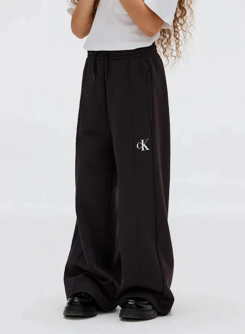 Calvin Klein Jeans Ck Black Wide Leg Joggers for Women | Best Price UAE