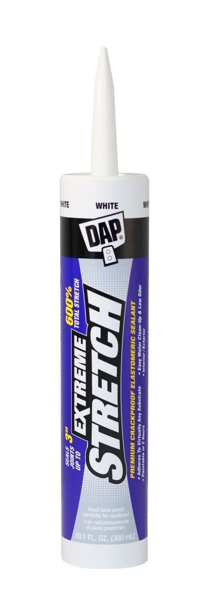 DAP 18715 2 Pack 10.1 oz. Extreme Stretch Premium Crackproof Elastomeric Sealant, White - Image 1
