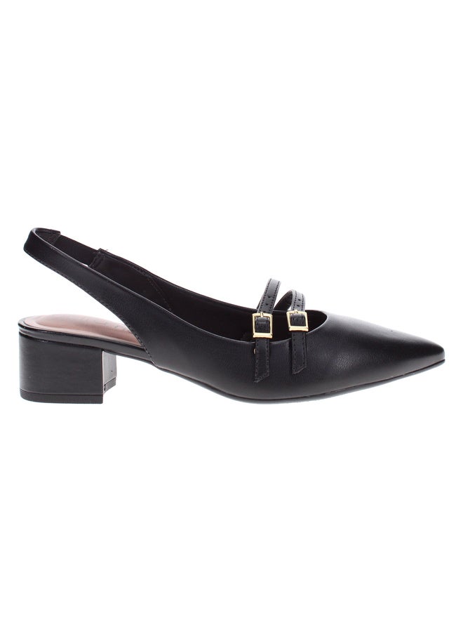 Beira Rio Solid Pointed Toe Block Heel Shoes - Image 3