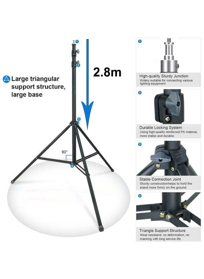 جينرال برو ستاند إضاءة جين برو موديل H-8826 من سبائك الألومنيوم – قابل للتعديل من 93 إلى 280 سم، يحمل حتى 8 كجم - Image 2