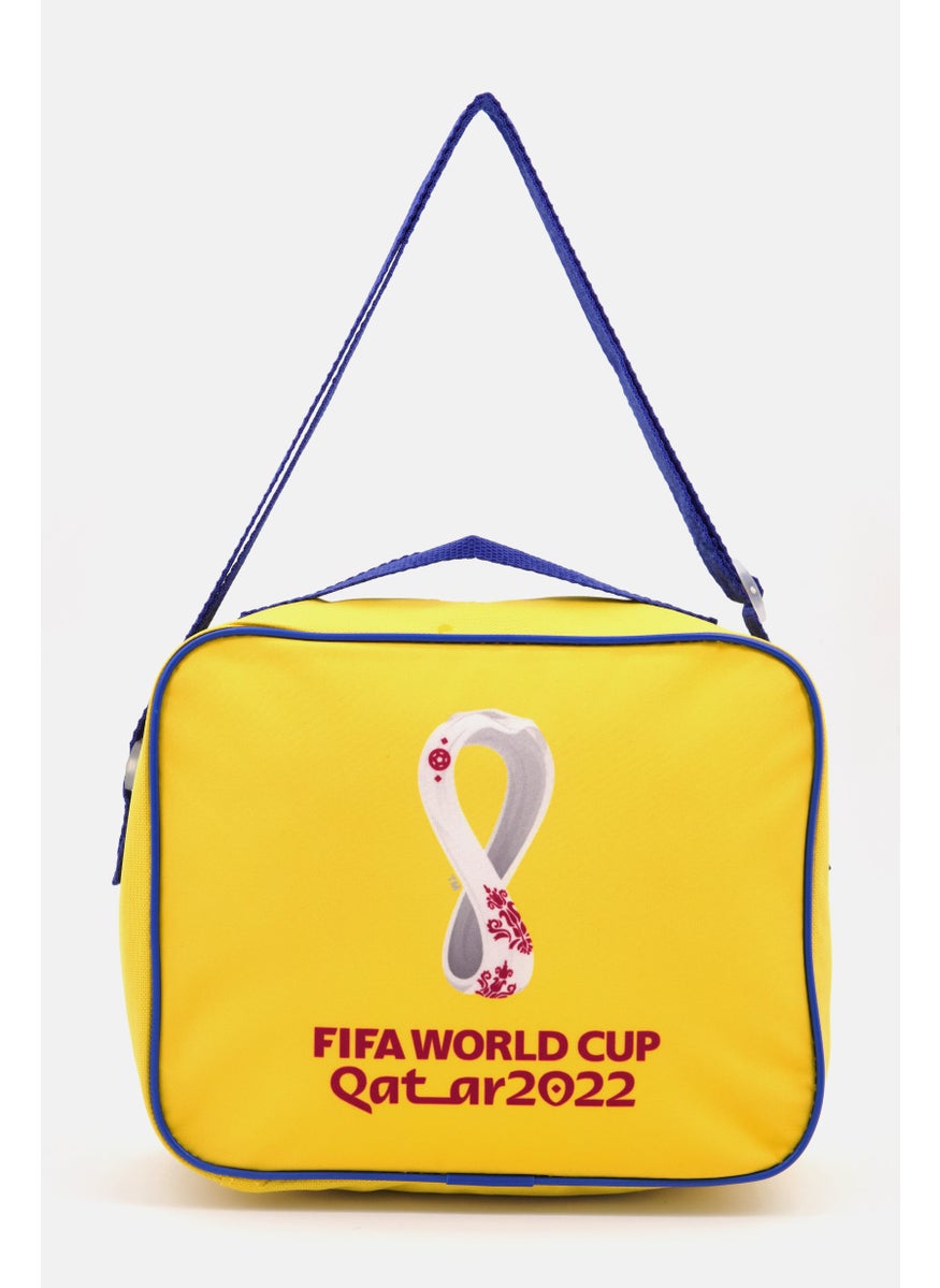 FIFA World Cup - حقيبة غذاء مربعة من البرازيل 20 سم ارتفاع × 24 سم عرض × 9 سم عمق ، أصفر - Image 1