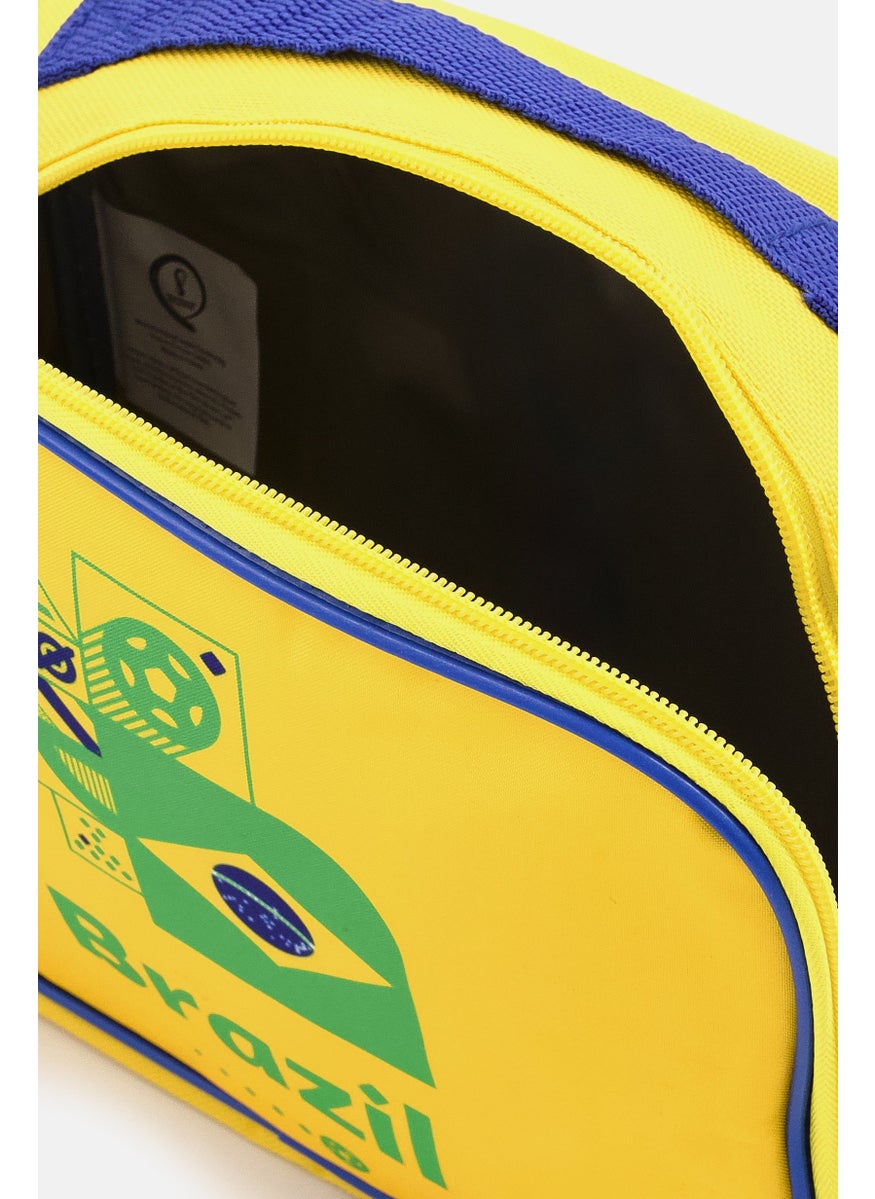 FIFA World Cup - حقيبة غذاء مربعة من البرازيل 20 سم ارتفاع × 24 سم عرض × 9 سم عمق ، أصفر - Image 1