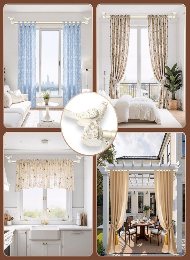 KVEEO 1 or 7/8 Inch Bird-Shaped Decorative Finials for Curtain Rods,Vintage White Curtain Rod Ends Metal Curtain Rod Finials Ends Easy to Install Set of 2 Rod End - Image 5