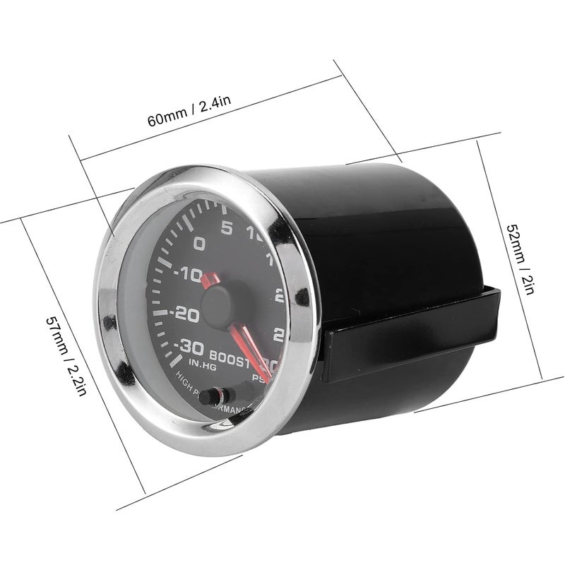 Ymiko Turbo Boost Pressure Meter, Universal Turbo Boost Gauge Pointer 7 Colors LED Display -30-30 PSI 52mm Dia fit for 12V Car Truck Boat - Image 5