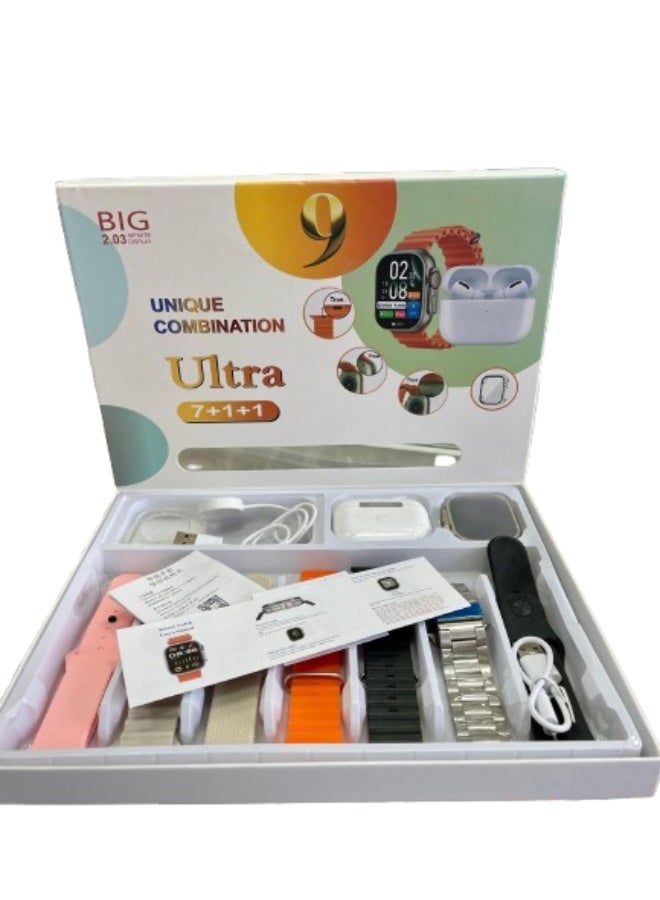 Ultra 9-in-1 Charging Kit, Multicolor, Portable Electronic Accessory Set with AirPods Case, USB Cables, Charging Adapters - Image 1