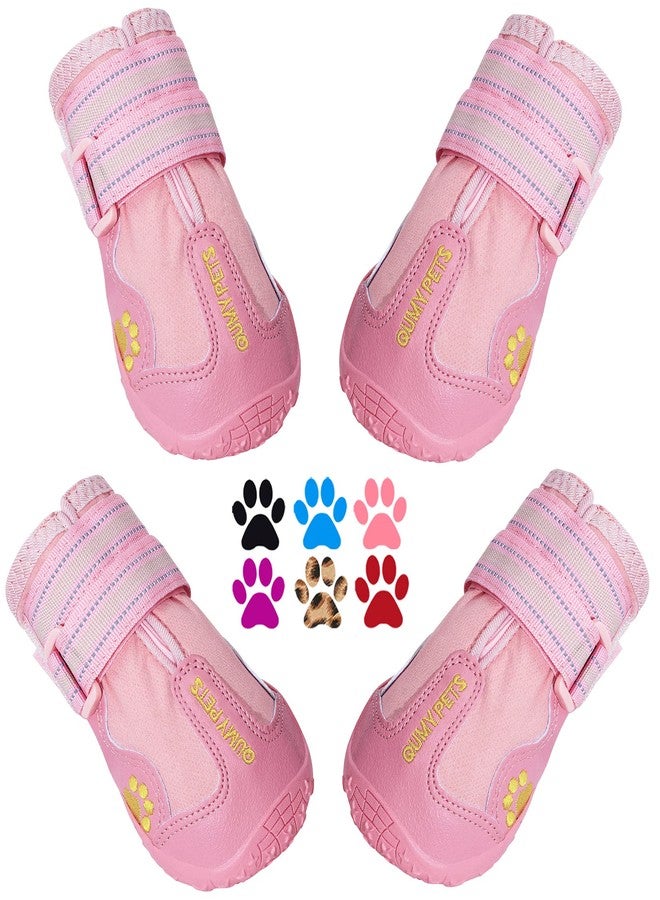 QUMY Dog Shoes for Large Dogs, Medium Dog Boots & Paw Protectors for Winter Snowy Day, Summer Hot Pavement, Water-Resistant in Rainy Weather, Outdoor Walking, Indoor Hardfloors Skid-Resistant Sole - Image 1