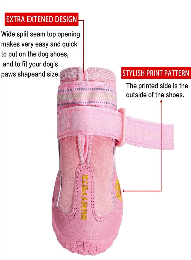QUMY Dog Shoes for Large Dogs, Medium Dog Boots & Paw Protectors for Winter Snowy Day, Summer Hot Pavement, Water-Resistant in Rainy Weather, Outdoor Walking, Indoor Hardfloors Skid-Resistant Sole - Image 3