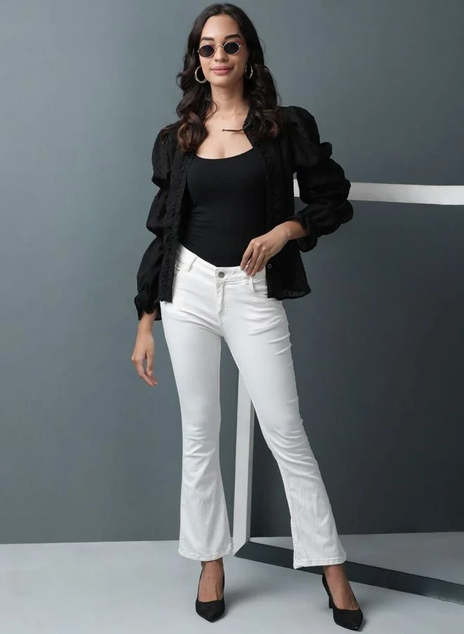 Freehand  Women Bootcut Solid High Rise Jeans  | Best Price UAE