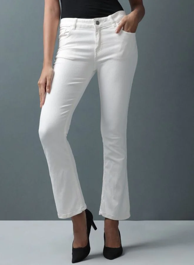 Women Bootcut Solid High Rise Jeans