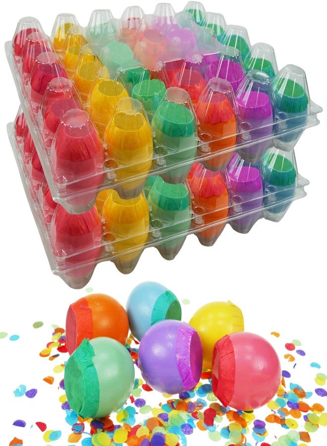 Dearsun Set of 60Pcs Easter Confetti Eggs Cascarones, Explosion Eggs with Confetti Inside,Party Game for Easter, San Antonio Fiesta Week, Cinco de Mayo or Birthday Party - Image 1