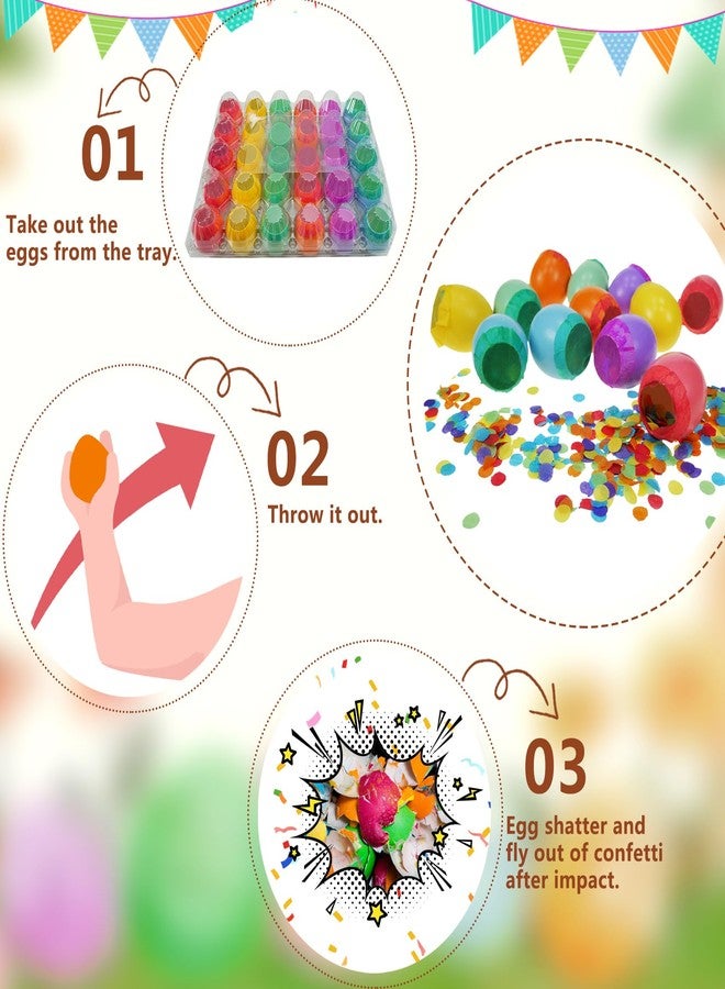 Dearsun Set of 60Pcs Easter Confetti Eggs Cascarones, Explosion Eggs with Confetti Inside,Party Game for Easter, San Antonio Fiesta Week, Cinco de Mayo or Birthday Party - Image 2