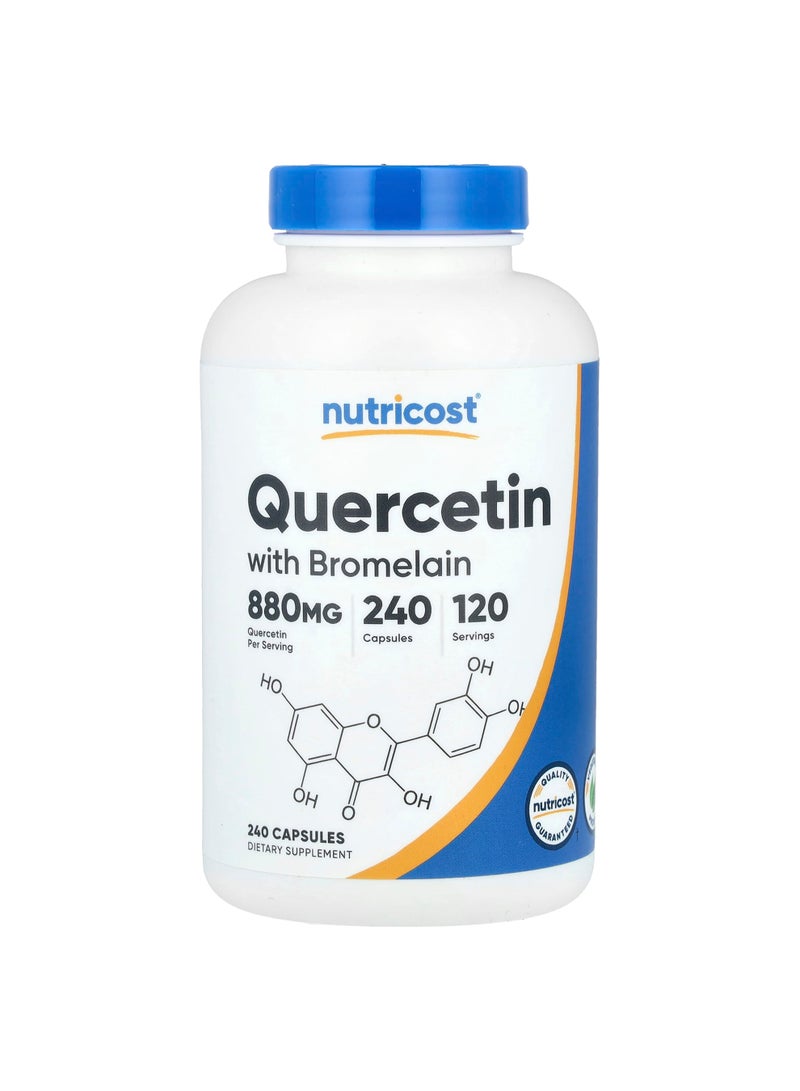 Nutricost Quercetin with Bromelain, 240 Capsules