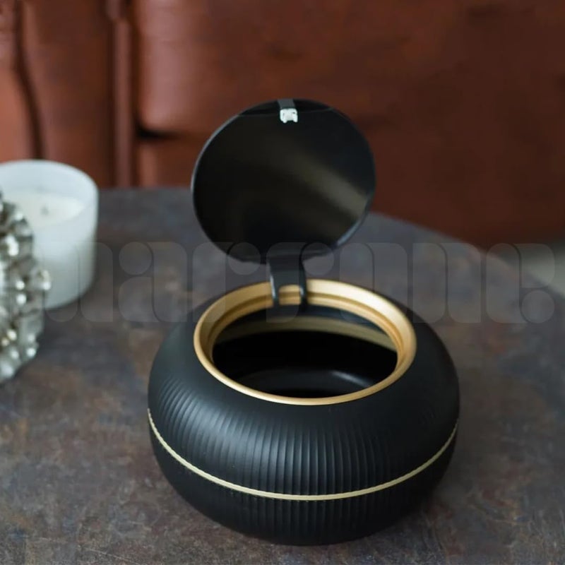 Marrone Desktop Trash Cans Lid Wastebasket Desktop Waste Bin Bedroom Trash Cans Trash Bags Plastic Garbage Bin for Bathroom Vanity Desktop Tabletop or Coffee Table Black - Image 5