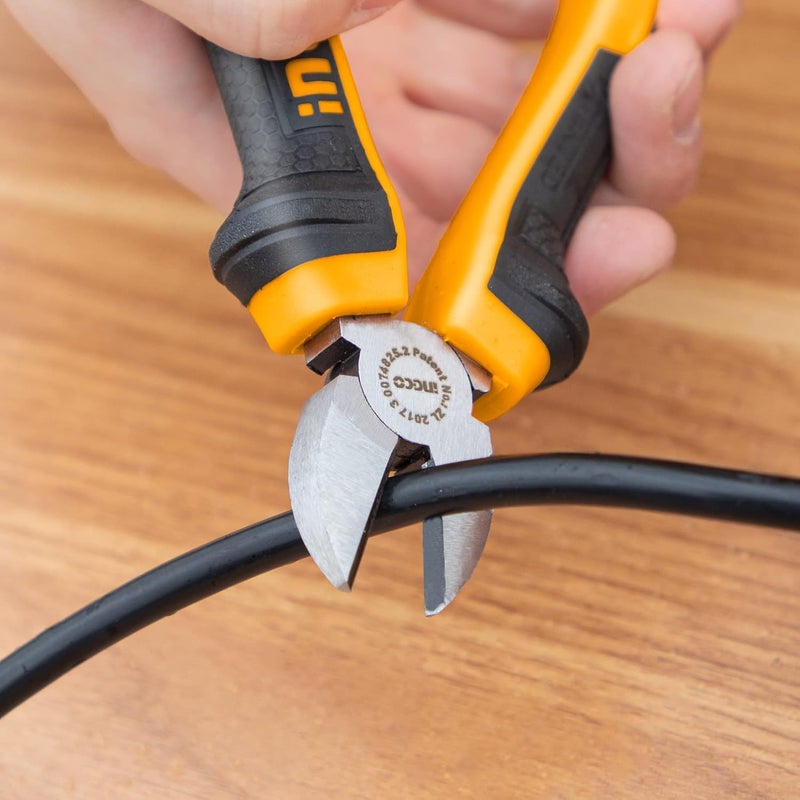 INGCO HDCP08168 6inch Combination Pliers TwoColour Ergonomic Design AntiSlip Rubber Grip Tool for Home and Professional Use Pack of 1 Yellow and Black - Image 5