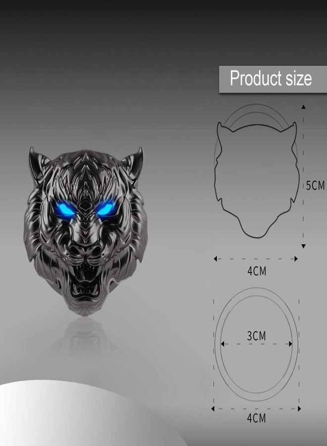LOKEKE Car Push Start Stop Button Cover, Vehicle DIY Engine Ignition Push Start Button Decorations, Motocycle Ignition Key Switch Protective Cover(Tiger Balck) - Image 4