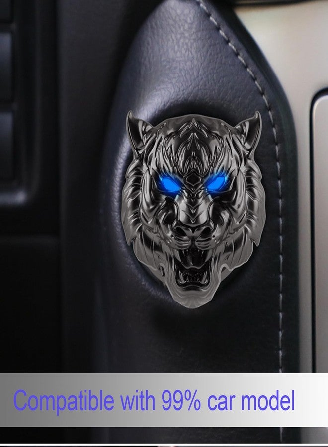 LOKEKE Car Push Start Stop Button Cover, Vehicle DIY Engine Ignition Push Start Button Decorations, Motocycle Ignition Key Switch Protective Cover(Tiger Balck) - Image 5