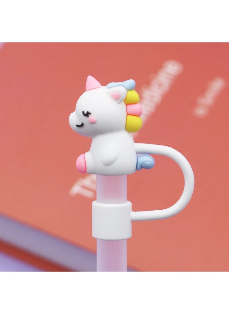 Generic 1 x 5 pcs Silicone Straw Cap Flower Cloud Cartoon for Stanley Cup Dustproof Cover 10mm Big unicorn