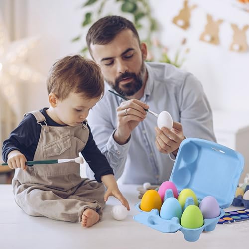 LayHyand Half Dozen Egg Cartons 30 Pack, Colorful Blank Natural Pulp Egg Holder 6 Count for Chicken Eggs Reusable, Easter Color Storage Box for Holds Up to Six Container Basket Cardboard Paper, 30 Labels - Image 3
