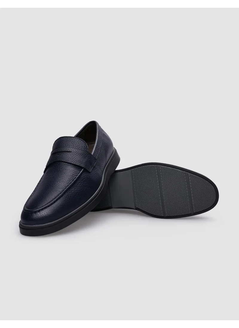 Cabani Leather Navy Blue Men's Casual Shoes
