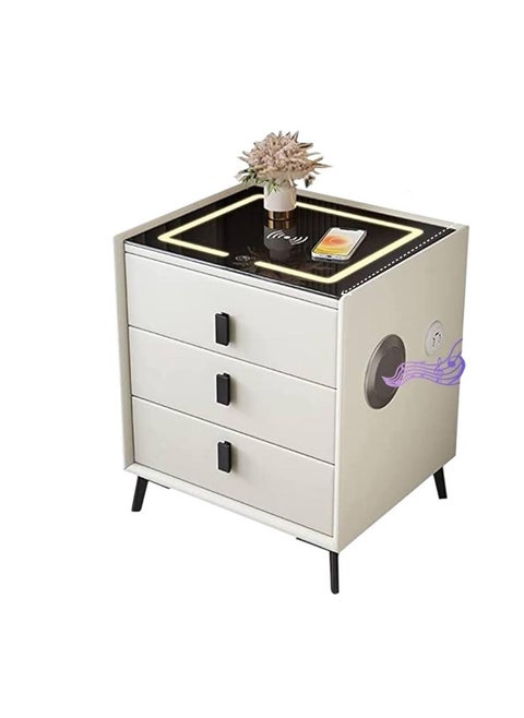 Kama Smart 3 Drawer Side Table White