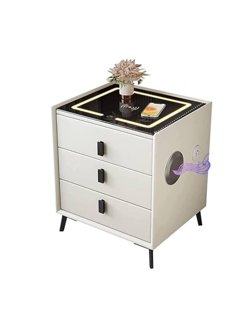 CAMA Kama Smart 3 Drawer Side Table White 