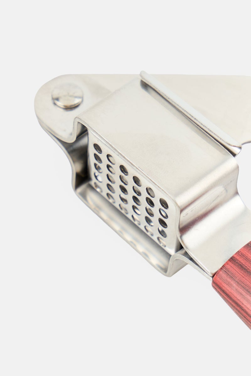 Proctor Silex Stainless Steel Garlic Crusher With Wooden Handle, Brown - Image 2