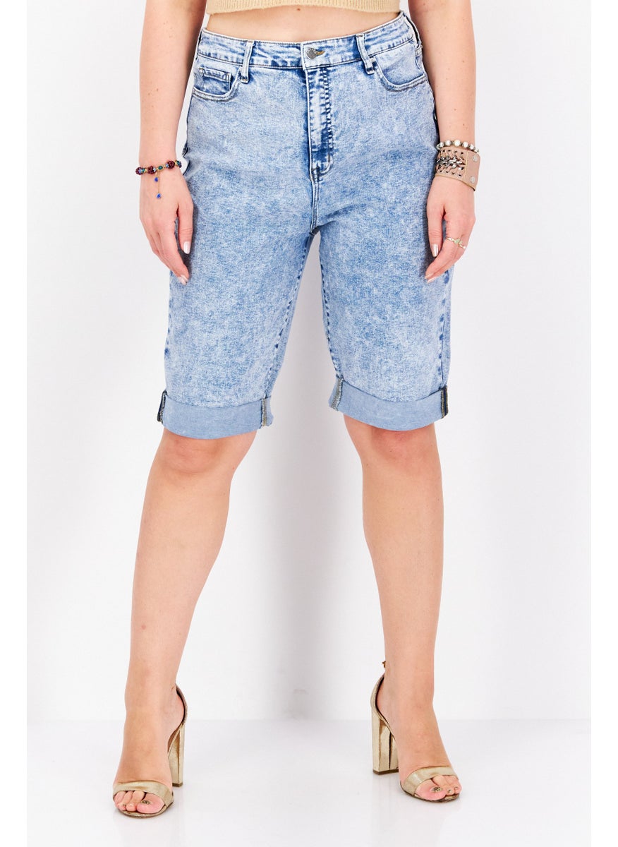 Women Washed Denim Short, Blue Mid Wash - pzsku/Z7997C8C19DCA57C483F6Z/45/_/1724351146/36037114-76c2-4f82-82fc-faec31b27bcd