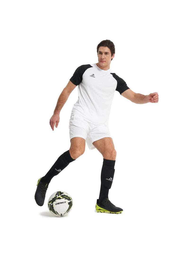 Demix Men’s Sports White/Black T-Shirt – MOVI Wick Moisture-Wicking, Breathable Fabric, Raglan Sleeves, Straight Cut, Lightweight & Comfortable - Image 4