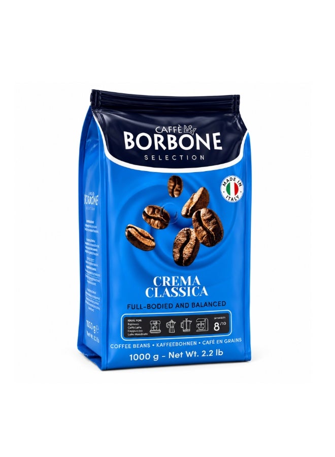 Borbone Crema Classica Whole Coffee Beans 1000g | Italian Espresso Blend | Arabica & Robusta Coffee Beans