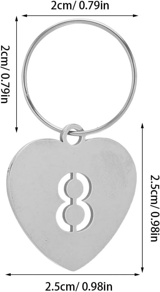 25pcs Stainless Steel Numbered Key Tags for Hotel Room Identification, Number 1-25 Heart Ring Label for Organized Coding Key Box Cabinet System Identifiers - Image 2