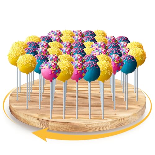 Vivise Cake Pop Stand Revolving Cake Pop Holder Round Lollipop Holder Lollipop Display Stand for Weddings Baby Showers Birthday Party Anniversaries Holiday - Image 1