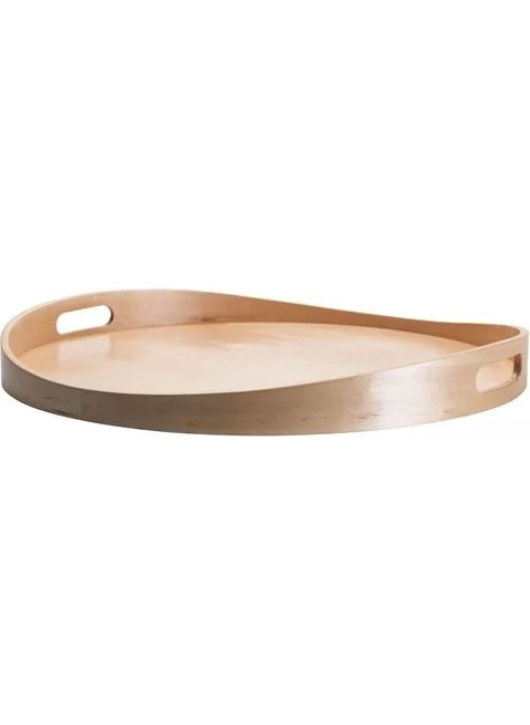 أيكيا Birch Wooden Tray 44 cm Round Serving Tray