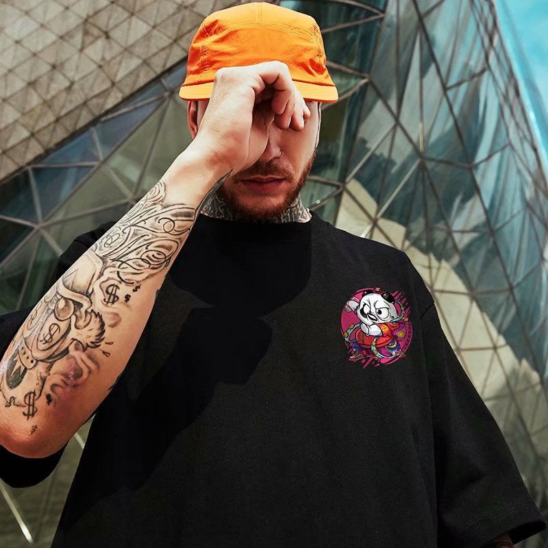 New Short-Sleeved Trendy Brand National Trendy Cartoon Short-Sleeved T-Shirt Men'S Trendy Ins Trendy Hip-Hop Half-Sleeved T-Shirt Men'S - Image 4