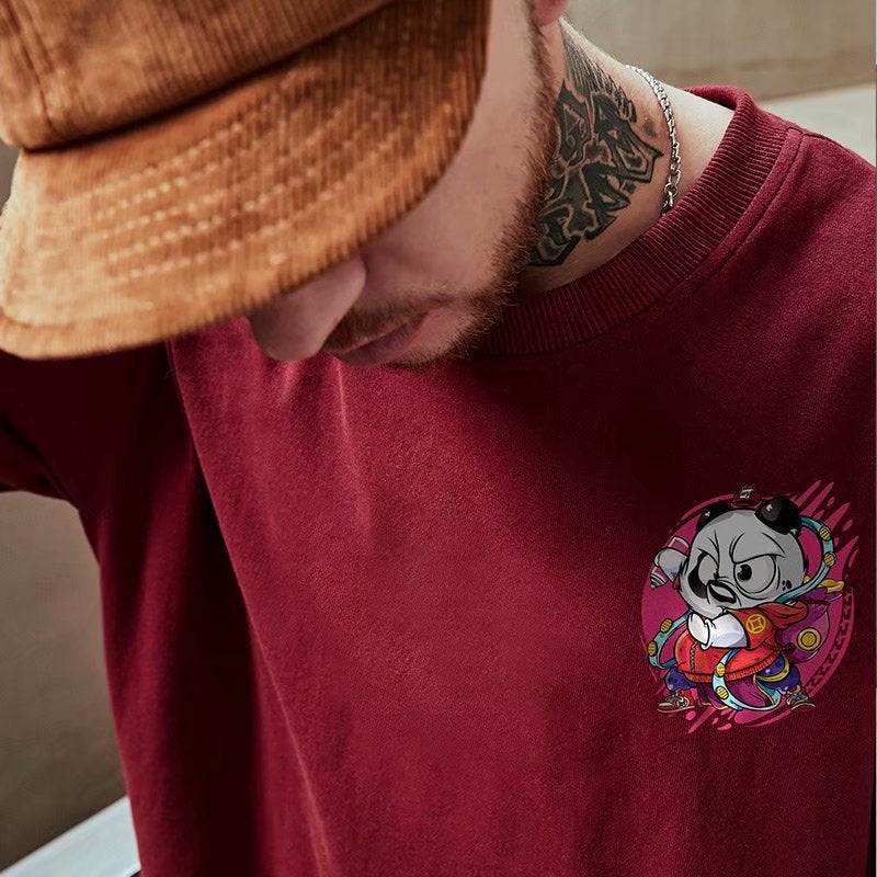 New Short-Sleeved Trendy Brand National Trendy Cartoon Short-Sleeved T-Shirt Men'S Trendy Ins Trendy Hip-Hop Half-Sleeved T-Shirt Men'S - Image 3