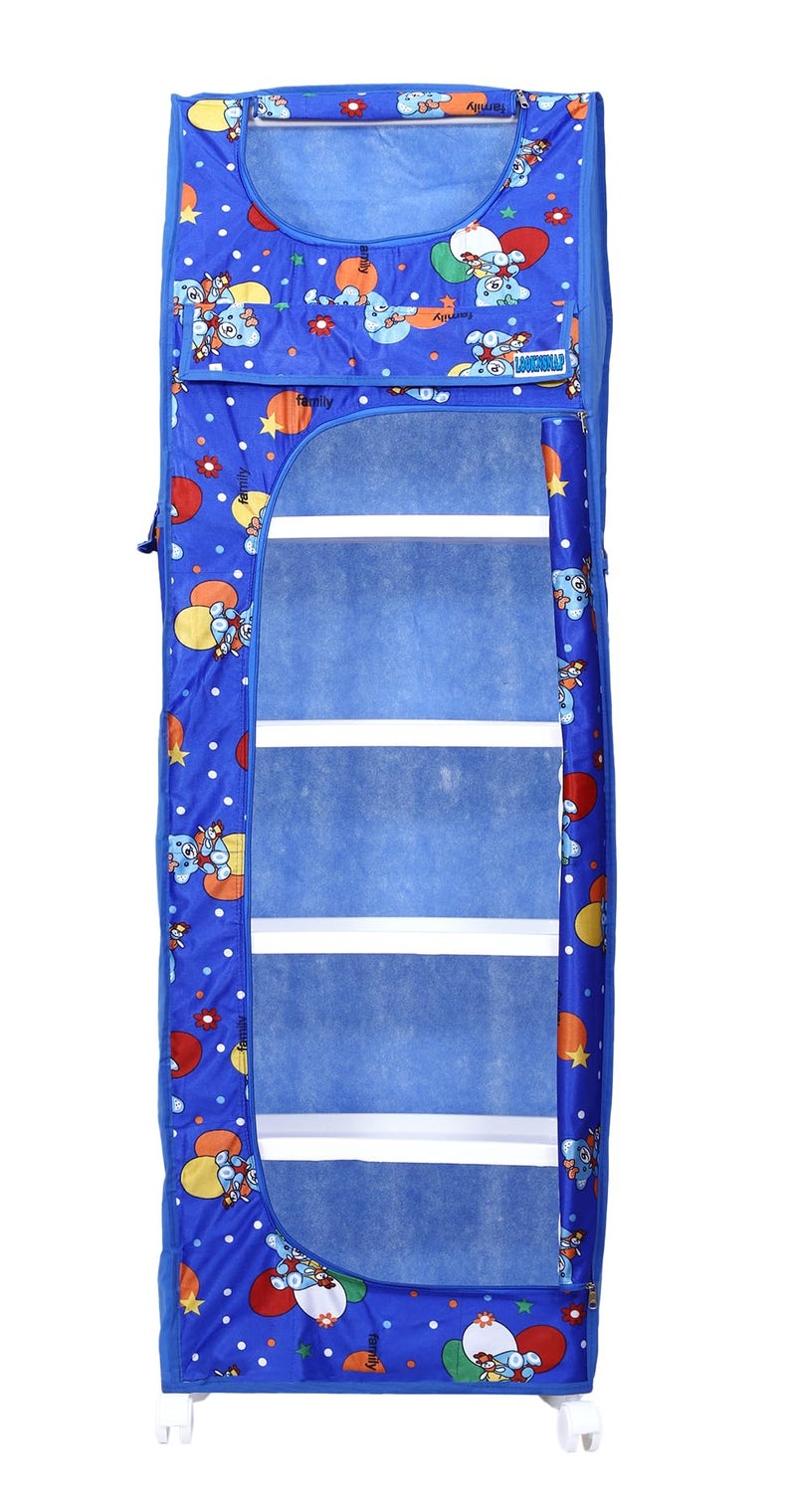 LookNSnap Plastic Baby Wardrobe Multipurpose 6 Shelve, (Unbreakable Material) - Blue - Image 3