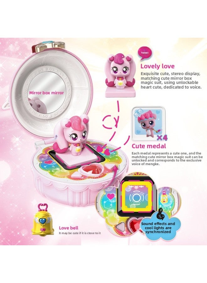 سلسلة رائعة لطيفة لعبة مفاجأة صندوق مرآة صندوق الموسيقى فتاة الحب الأميرة عصا دمية عصا سحرية-اللون: 【الحب لطيف】 صندوق مرآة الصوت والضوء + لطيف + جرس + مكعب روبيك + الدعائم - Image 5
