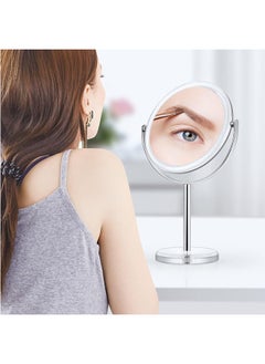 JCB CHIC Makeup Mirror, 7" Rechargeable Double Sided Magnifying Mirror,1x/10x 360° Rotation Touch Screen Vanity Mirror, Brightness Adjustable Magnification Cosmetic Light up Mirror  - Image 1