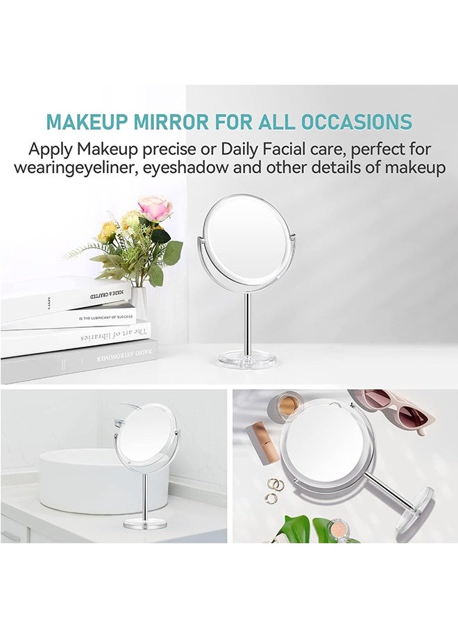 JCB CHIC Makeup Mirror, 7" Rechargeable Double Sided Magnifying Mirror,1x/10x 360° Rotation Touch Screen Vanity Mirror, Brightness Adjustable Magnification Cosmetic Light up Mirror  - Image 4