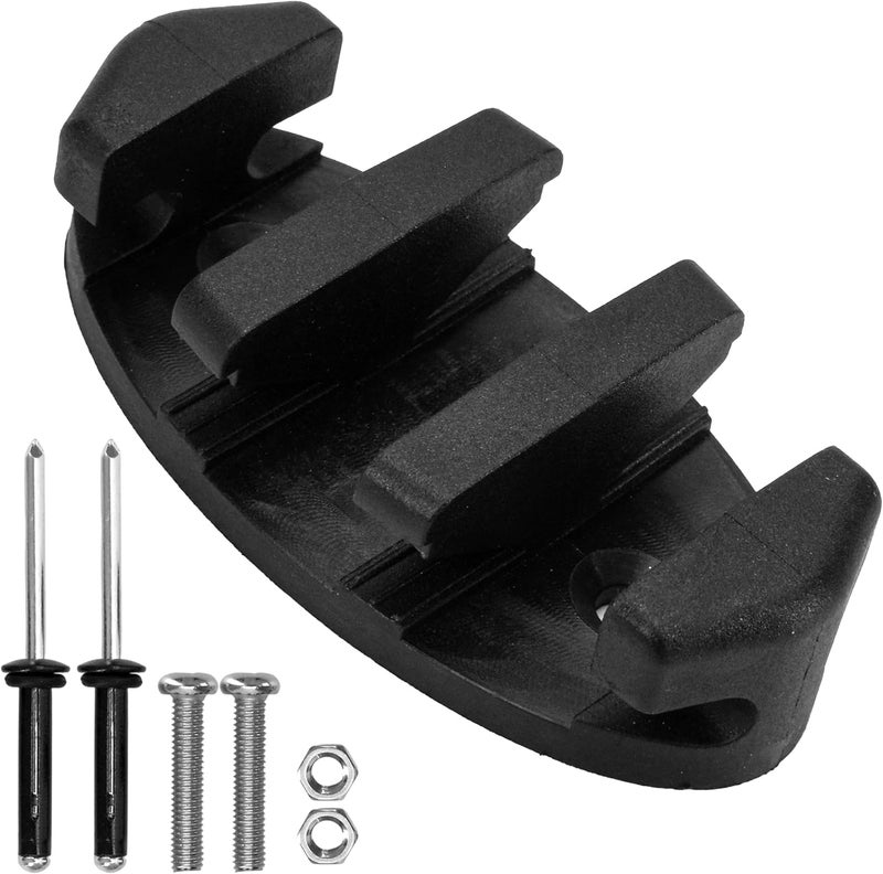 KH866 Zig Zag Cleat Kit for Kayak Anchor – Durable Black Nylon Rope Holder with Stainless Steel Screws, Essential Accessories for Canoes and Fishing Boats Bow, for 90mm Deck Marine Rigging Safety line - Image 1