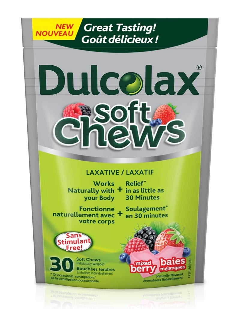 DULCOLAX Dulcolax Soft Chews Laxatives, Mixed Berry 30 Count - Image 1
