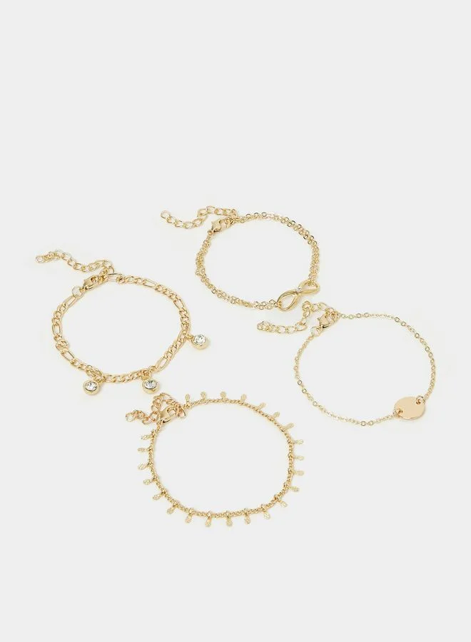 Styli Set of 4 - Infinity Coin Drop Bracelet