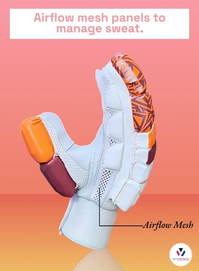 YOOGI Victory Cricket Batting Gloves for Boys/Youth/Men, Batsman, Padded, Lightweight, Breathable (LH, Mens) - Image 4