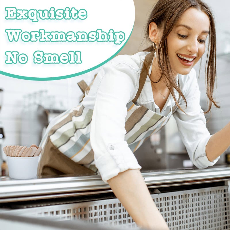 Skylety 4000 Pcs Wooden Ice Cream Spoon Bulk Mini Disposable Tasting Spoons Set Wooden Small Sample Ice Cream Sticks for Dessert Sampling Crafts  3 Inches - Image 4